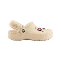 crocs卡骆驰男女棉鞋【加绒】暖棉洞洞鞋棉拖鞋毛毛鞋套装 含鞋花