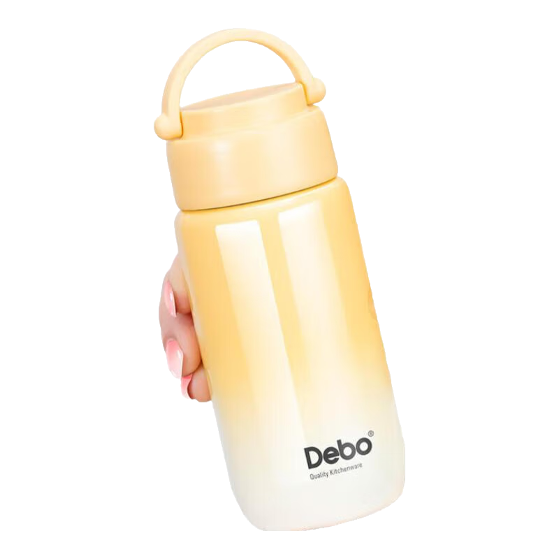 Debo德铂保温杯小巧便携迷你包包杯口袋保温杯高颜值 米灰色 150ml 304不锈钢