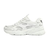 斯凯奇（Skechers）女鞋时尚秋季透气百搭小白鞋拼接轻便老爹鞋复古跑步休闲运动鞋潮 【透气款】白色/WHT 37
