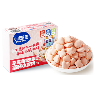 小鹿蓝蓝 高维生素D高钙 儿童饼干  草莓味小软饼