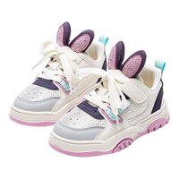 萌趣兔耳水钻高帮校园板鞋冬季女童舒适百搭轻便简约休闲鞋运动鞋