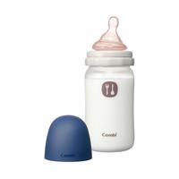 康贝 （Combi）  婴儿奶瓶 仿母乳宽口径奶瓶PP 240ml蓝色 M码奶嘴