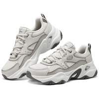 斯凯奇(Skechers)2024女式增高透气运动鞋厚底时尚150521 浅灰色/银色/LGSL 38