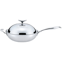 LUCUKU 路卡酷 鲸鱼王炒锅 304不锈钢不粘无涂层炒锅 32cm  