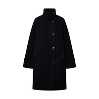 MO&Co.毛呢大衣2025冬美丽诺绵羊毛双面呢高领宽松落肩MBE4OVCT10 黑色 XS /155