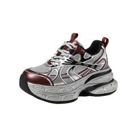 【明星同款】女鞋秋季2024松糕厚底运动休闲鞋女网面老爹鞋女