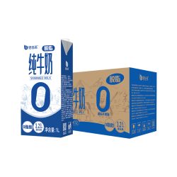 倍佳希 脱脂纯牛奶 1L*12盒