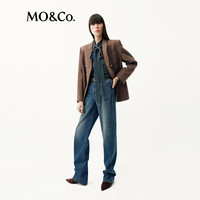 MO&Co.【C+系列】西装2025冬防静电绵羊毛复古垫肩外套MBE4BLA009 灰褐色 L /170