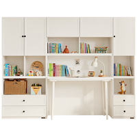 全友家居 奶油风青少年两门书桌柜组合现代简约书柜学习桌121399 (二门+单门+活动)书柜+书桌