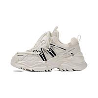 童天女童鞋运动鞋2024春季儿童老爹鞋男童鞋子春秋款跑步鞋 米色 32码 鞋内长20.2/适合脚长19.7