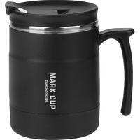 彩致（CAIZHI）304不锈钢马克杯带盖保温杯双层防烫大容量咖啡杯＋折叠勺CZ6859 304不锈钢马克杯(带折叠勺) 黑色