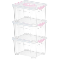 Jeko&Jeko 捷扣 手提式收纳箱 2.5L*3个 粉色