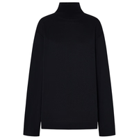 MO&Co. 高领T恤2025冬棉质宽松落肩黑色白色MBE4TEE018 黑色 M /165