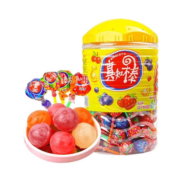 真知棒 什锦果味棒棒糖 108支/桶装
