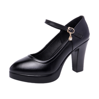  aomanlin/澳曼琳 真皮 女士高跟鞋  黑色尖头9cm 37