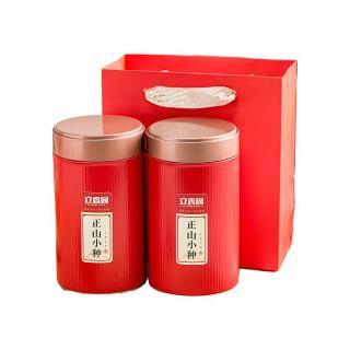 立香园 节日送礼正山花香小种红茶新茶武夷山特产浓香型茶叶礼盒装罐装 125克*2罐配礼袋
