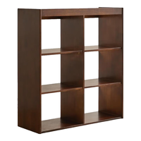 睿帆北欧实木书柜落地文件柜客厅自由组合收纳储物柜书房家用书架 墨香系列--60cm橫格子柜