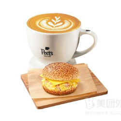 Peet's COFFEE 皮爷咖啡 拿铁贝果披萨堡套餐兑换券·1张 1次券