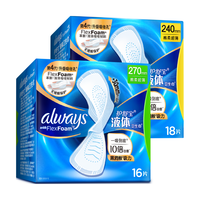 whisper/护舒宝 液体薄款 女士卫生巾 24cm*18片+27cm*16片