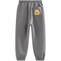 迪士尼（Disney）童装双面绒加绒加厚长裤2024年春秋卡通时尚保暖帅气裤子 浅碳灰 140