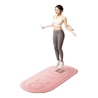 飞尔顿垫TPE加宽加厚跳绳垫隔音减震地垫家用防滑初学者男女瑜伽垫 木槿紫(140*62.5cm)