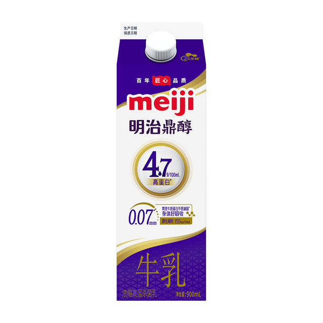 明治 鼎醇牛奶 900ml 4.7g蛋白质 低温牛奶