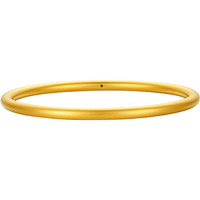 周六福 ZHOU LIU FU黄金手镯女素韵5G工艺古法金手镯  计价AW107851 约10.6g 56mm 