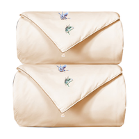 京东京造名门之秀100%桑蚕丝子母被全棉异彩丝蝴蝶刺绣2.2*2.4m约10斤