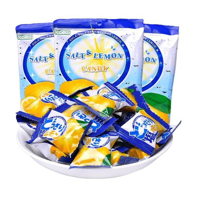 可康 咸柠檬糖马来西亚进口水果汁味低脂海盐零食结婚喜糖果150g