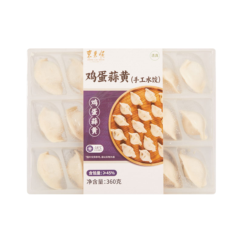 东来顺 鸡蛋蒜黄手工水饺 360g