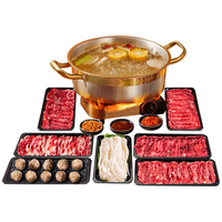潮夫道 潮汕鲜切牛肉火锅食材套餐净重1775g6荤1素3调料共17件吊龙雪花 牛肉套餐1775g