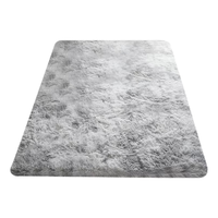 梦蜓长绒丝毛卧室长条地毯 不掉毛 简约银灰 70*160cm