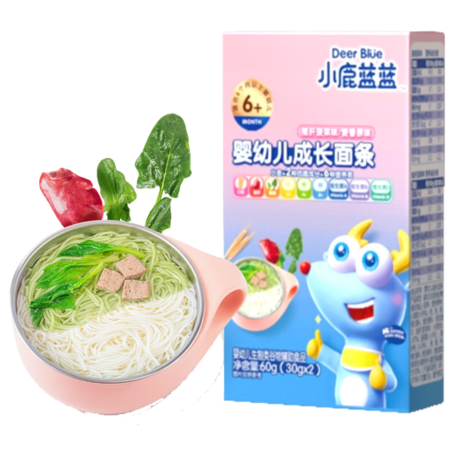 小鹿蓝蓝 小鹿蓝 婴幼儿成长面条 麦香原味 60g