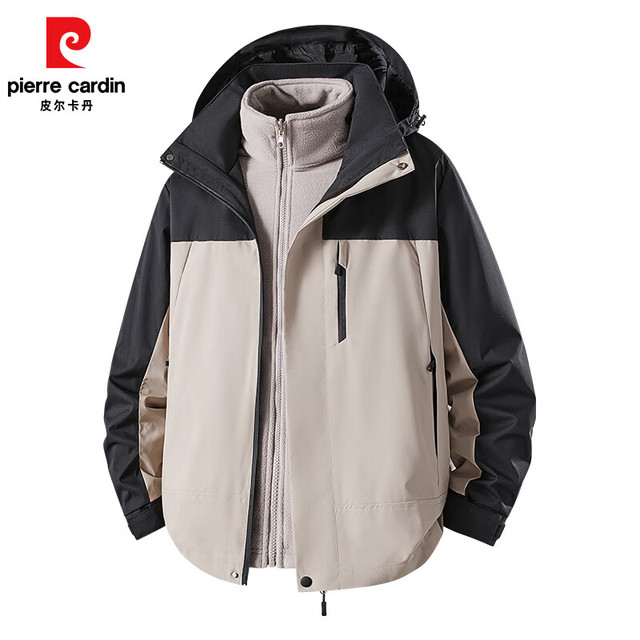 pierre cardin 皮尔·卡丹 男女款三合一加绒内胆户外保暖冲锋衣夹克外套 秋冬款 KH-6608