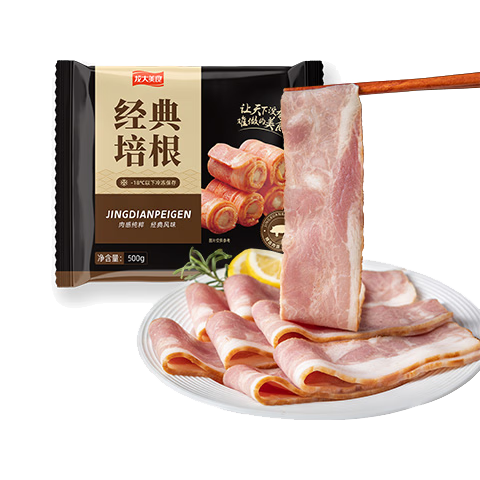 龙大美食 龙大 经典培根片 500g