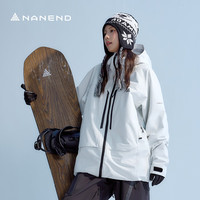 南恩Rime【雾淞】滑雪服男女款防水外套男专业3l压胶雪服 山峰白 S