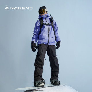 NANDN Rime滑雪服男女款防水外套男专业3l压胶雪服 山皑紫 S