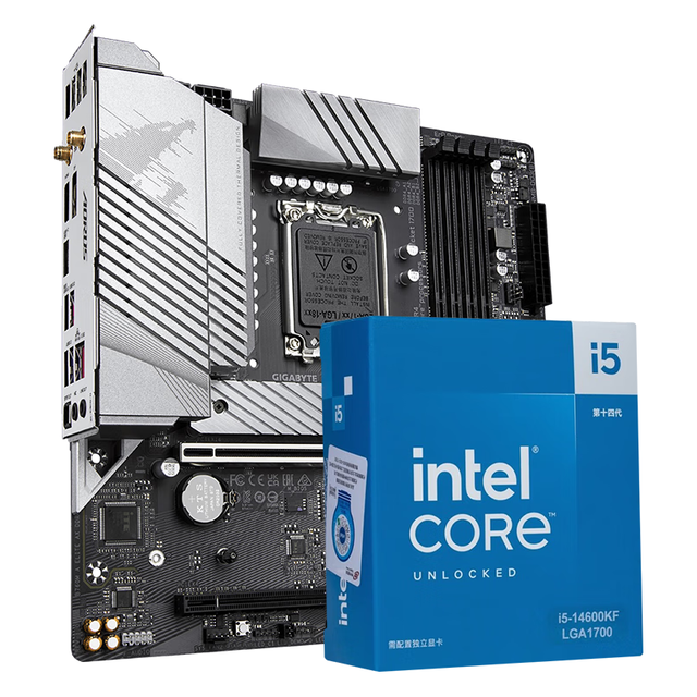 技嘉 INTEL I5 14600KF CPU+技嘉 B760M GAMING X  D4魔鹰X D4主板套装