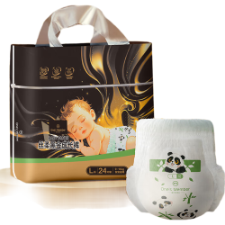 1号会员店 OM丝柔黑金拉拉裤 L码 24片 蚕丝超薄透气拉拉裤