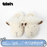 野兽派家居 tbh 人造羊毛羊崽拖鞋 冬季室内家用鞋 可外穿情侣鞋 36-37