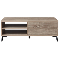 QuanU 全友 家居 现代简约茶几客厅家具 原木色边几茶桌 多区储物670103A