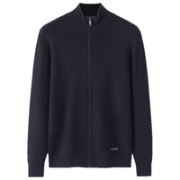 雅戈尔毛衫男士2024秋冬青年男毛衫拉链开衫羊毛衫羊毛混纺面料2色合款 藏青VWHW619967FLA 105cm