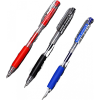 宝克（BAOKE）PC5018按动中性笔签笔子弹头 简约水笔 黑色 学习写字刷题笔 办公文具 红色 简约顺滑 2支