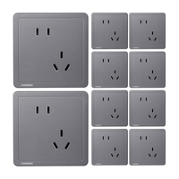 SIEMENS 西门子 开关插座 斜五孔插座面板10只装 致典深灰银