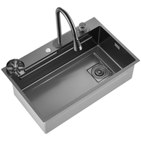 国家补贴：恒洁 HEGII 不锈钢纳米抗菌耐刮飞雨瀑布水槽多功能厨房洗菜盆HMB913-SN