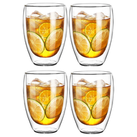 Le Bronte 双层防烫高硼硅咖啡杯 350ml 四只装