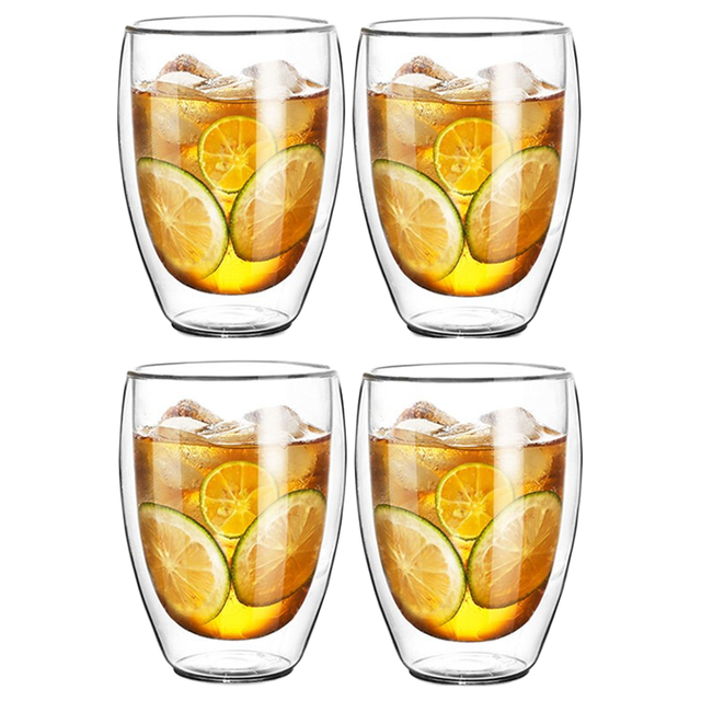 Le Bronte 朗特乐 双层防烫高硼硅咖啡杯 350ml 四只装