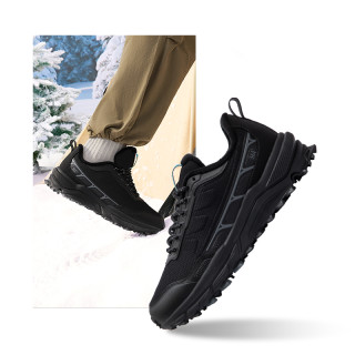 今日必买：361° 户外雨屏 秋冬加绒 黑武士 橡胶底 防水防滑Q弹减震跑鞋 672442221