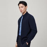 EMZ 【可机洗防缩精纺羊毛】男士立领羊毛衫开衫毛衣保暖