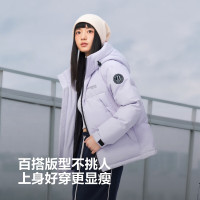 保暖服饰：波司登 25羽绒服短款男女款90绒时尚运动加厚连帽保暖面包服 灰紫檀6443 3XL 185/104A 体重约155-170斤